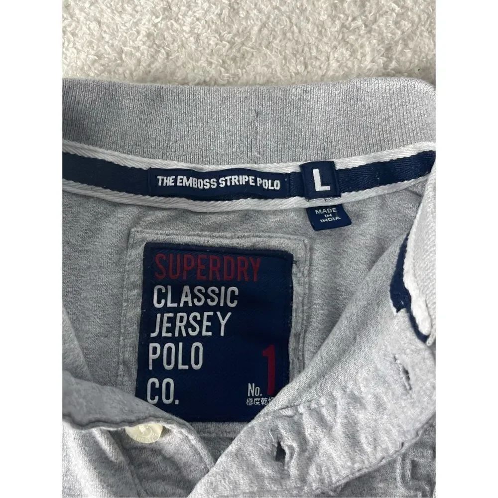 Superdry Classic Long Sleeve Stripeembossed Poloshirt — image 2 of 6